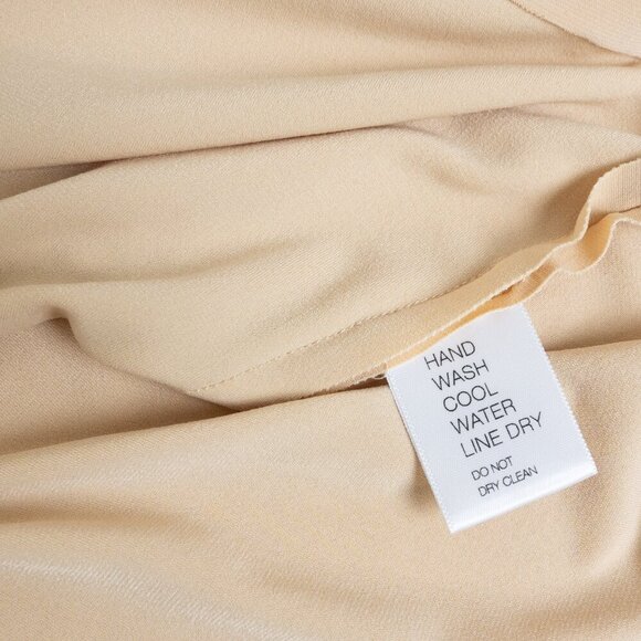 Norma Kamali Maxi Dress Beige Stretchy Jersey Obie Gown Blonde XL - Picture 12 of 13